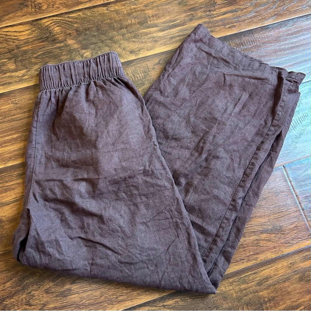 Abercrombie Linen Pull On Wide Leg Pant